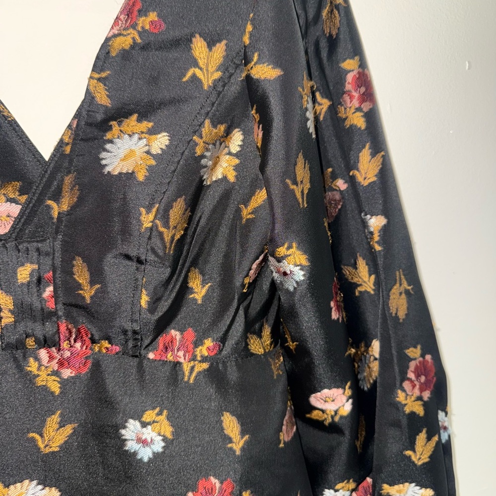 Anthropologie Black Floral Mini Dress - Picture 4 of 5